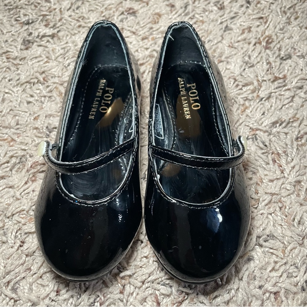 Girls Polo‎ Ralph Lauren Alyssa black Mary Jane dress shoes